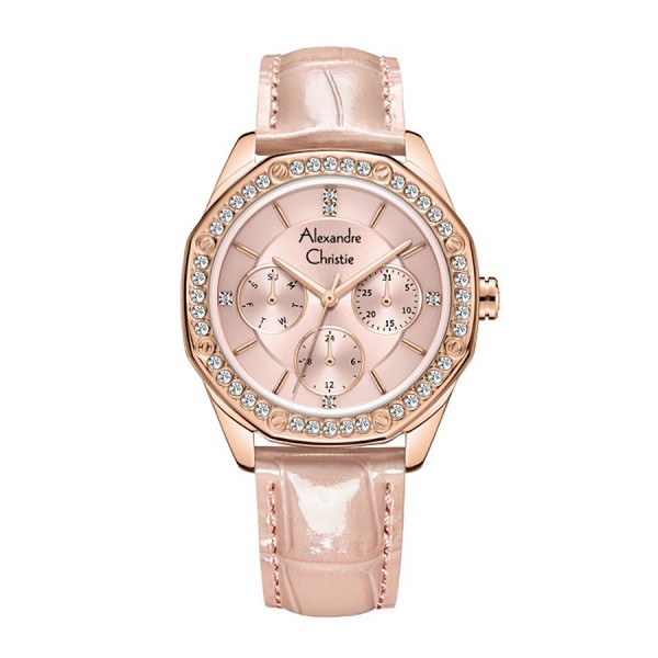 Alexandre Christie AC 2B17 Rosegold Pink Leather BFLRGPN
